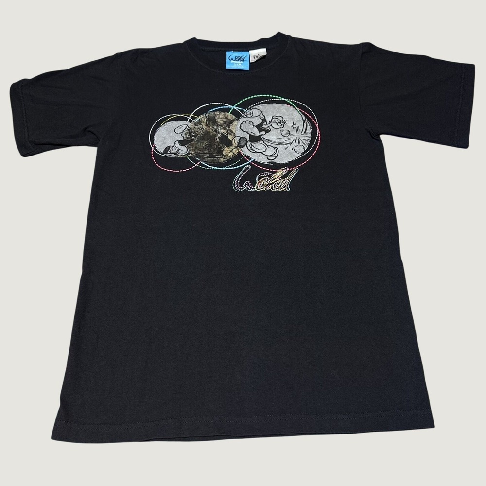 Vintage‎ Y2K Wckd Popeye T-Shirt Mens Large Punchinng Action Classic Cartoon